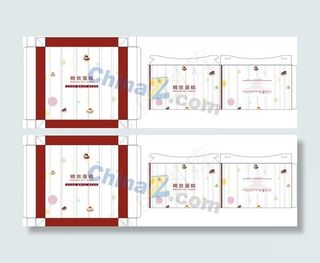 蛋糕盒展开图矢量素材