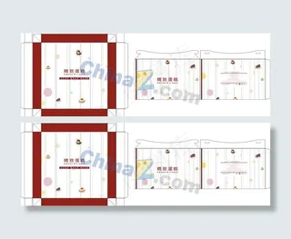 蛋糕盒展开图矢量素材