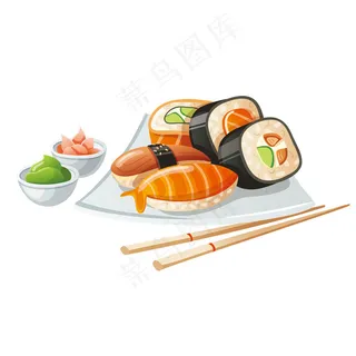 寿司美食矢量素材图片