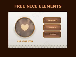 棕色精美界面PSD分层素材