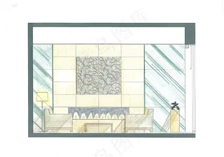 大连新世界大厦室内设计手绘图片素材