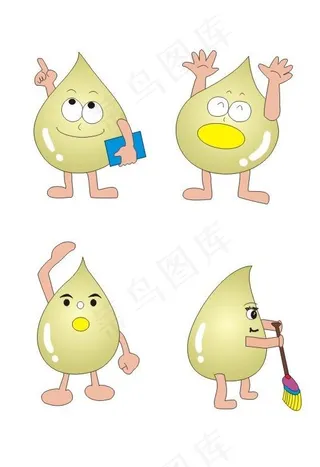 水滴卡通人图片