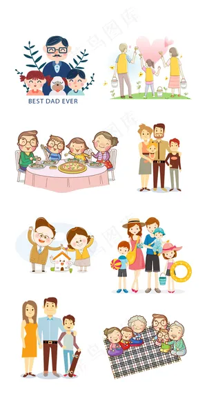 小清新全家旅行淘宝电商素材