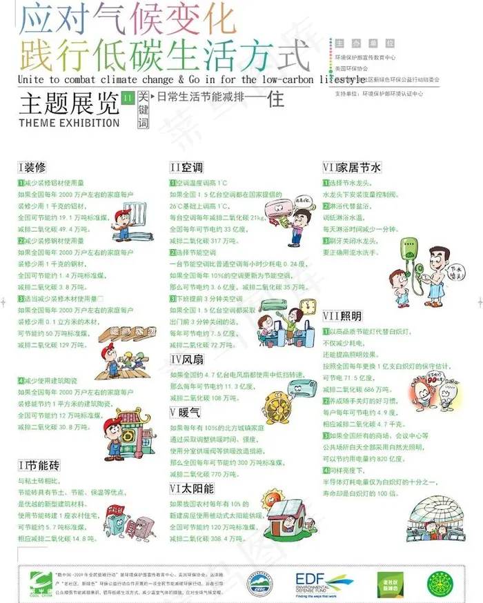 应对气候变化 践行低碳生活方式 主...ai矢量模版下载