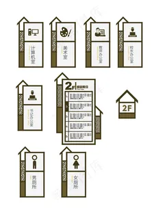 中国风书香气息学校VI导视牌