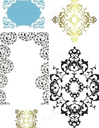 欧式花边花纹底纹矢量图案图片