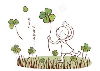 举着四叶草的和尚图片