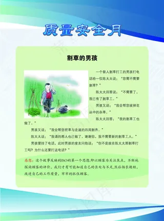 质量安全月 小故事 展板 模板