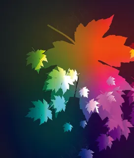 绚丽枫叶背景矢量素材4