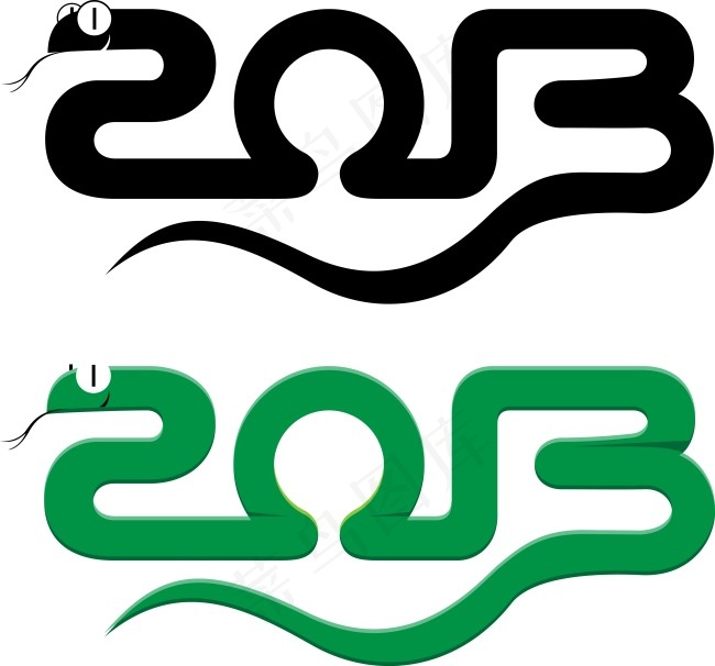 2013蛇年象形素材ai矢量模版下载