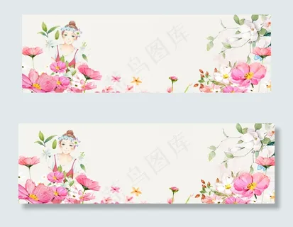 春上新时尚清新手绘海报背景素材