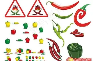 各式各样的辣椒矢量素材