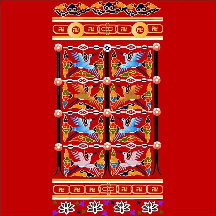 吉祥中国古典花纹矢量起重机