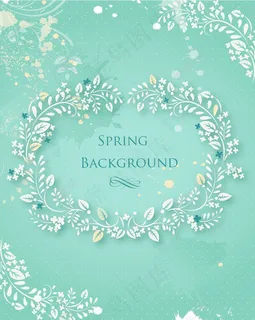 春天开花的花卉背景矢量插画