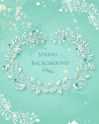 春天开花的花卉背景矢量插画