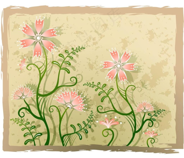 欧式古典背景画框花纹