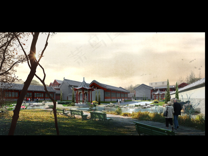 清代徽派建筑效果图图片