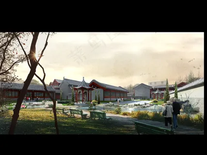 清代徽派建筑效果图图片