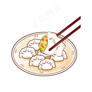立冬的一盘饺子,免抠元素
