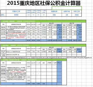 重庆社保公积金表格