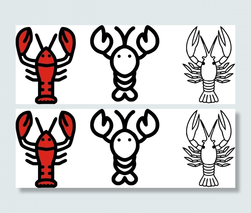 卡通龙虾图案