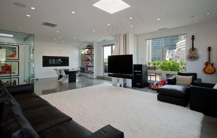 现代简约电视背景墙效果图