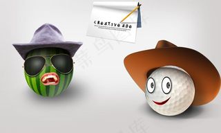 高尔夫球 西瓜 表情图片