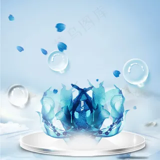 清新植物草本化妆品直通车主图背景