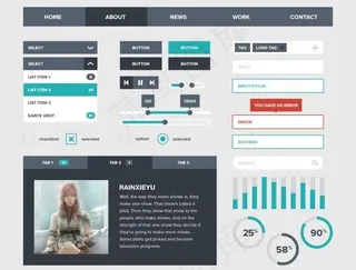 网页ui工具包psd分层素材