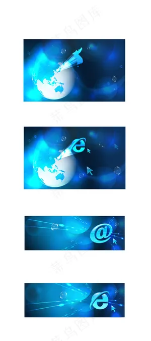 地球网络信息科技横幅矢量图