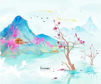 唯美水墨山水背景 唯美水墨山水背景