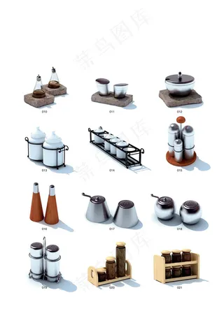 厨房用品调料罐架子模型