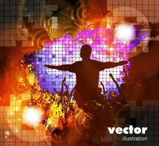 墨迹激情欢呼人群 音乐背景图片