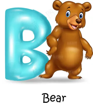 卡通动物字母设计矢量素材