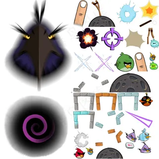 愤怒的小鸟炸弹炮弹PSD分层