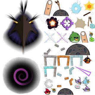 愤怒的小鸟炸弹炮弹PSD分层