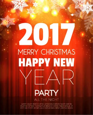 2017红色背景新年海报图片