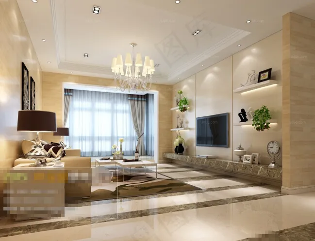 家装别墅客厅效果图模板下载