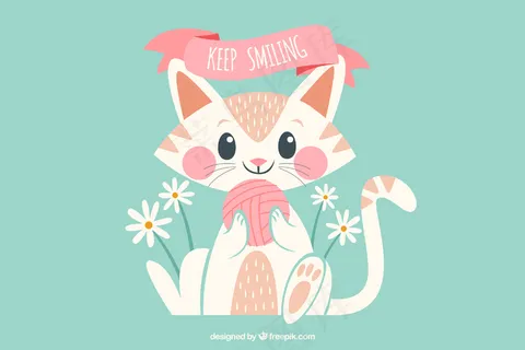 可爱卡通矢量猫