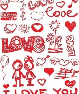 情人节手绘素材图片