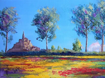 山水风景设计素材油画 山水风景设计素材油画