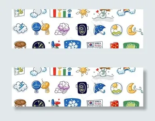 卡通天气图标矢量素材