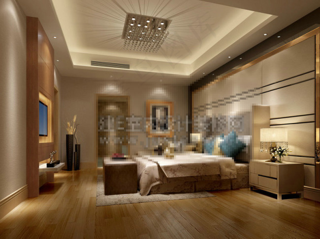 简约现代风格主卧效果图图片模板下载