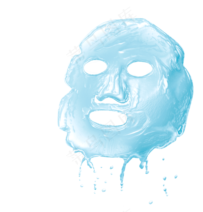 手绘水珠面膜元素