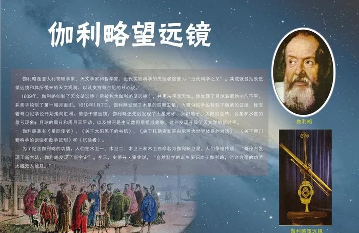 伽利略与伽利略望远镜图片ai矢量模版下载