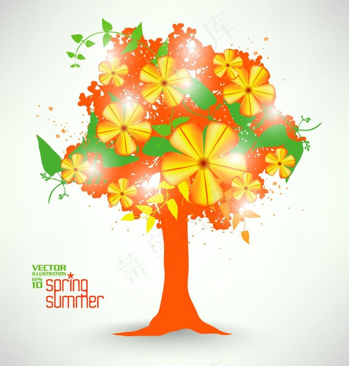 梦幻花纹树图片