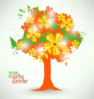 梦幻花纹树图片