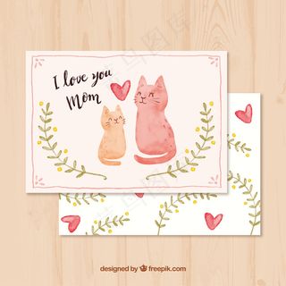 可爱卡通矢量猫