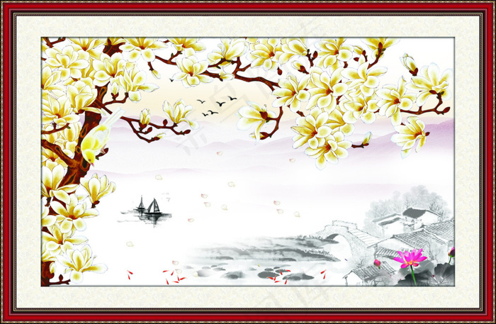 中国风山水水墨风景