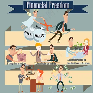 卡通金融信息图矢量素材图片